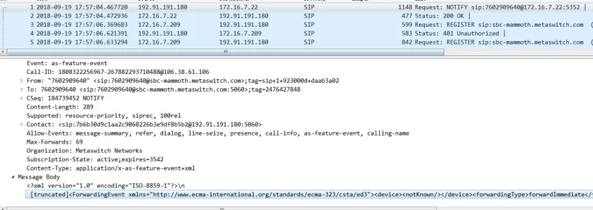 Server enables or disables unconditional forwarding