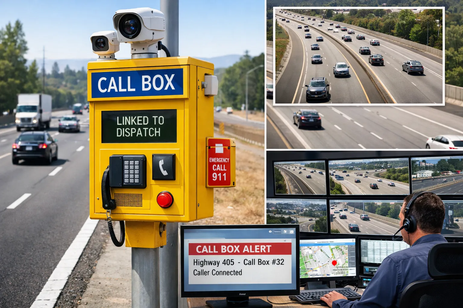 Modernes Notrufsäulensystem mit CCTV-Anbindung und Integration der Einsatzzentrale