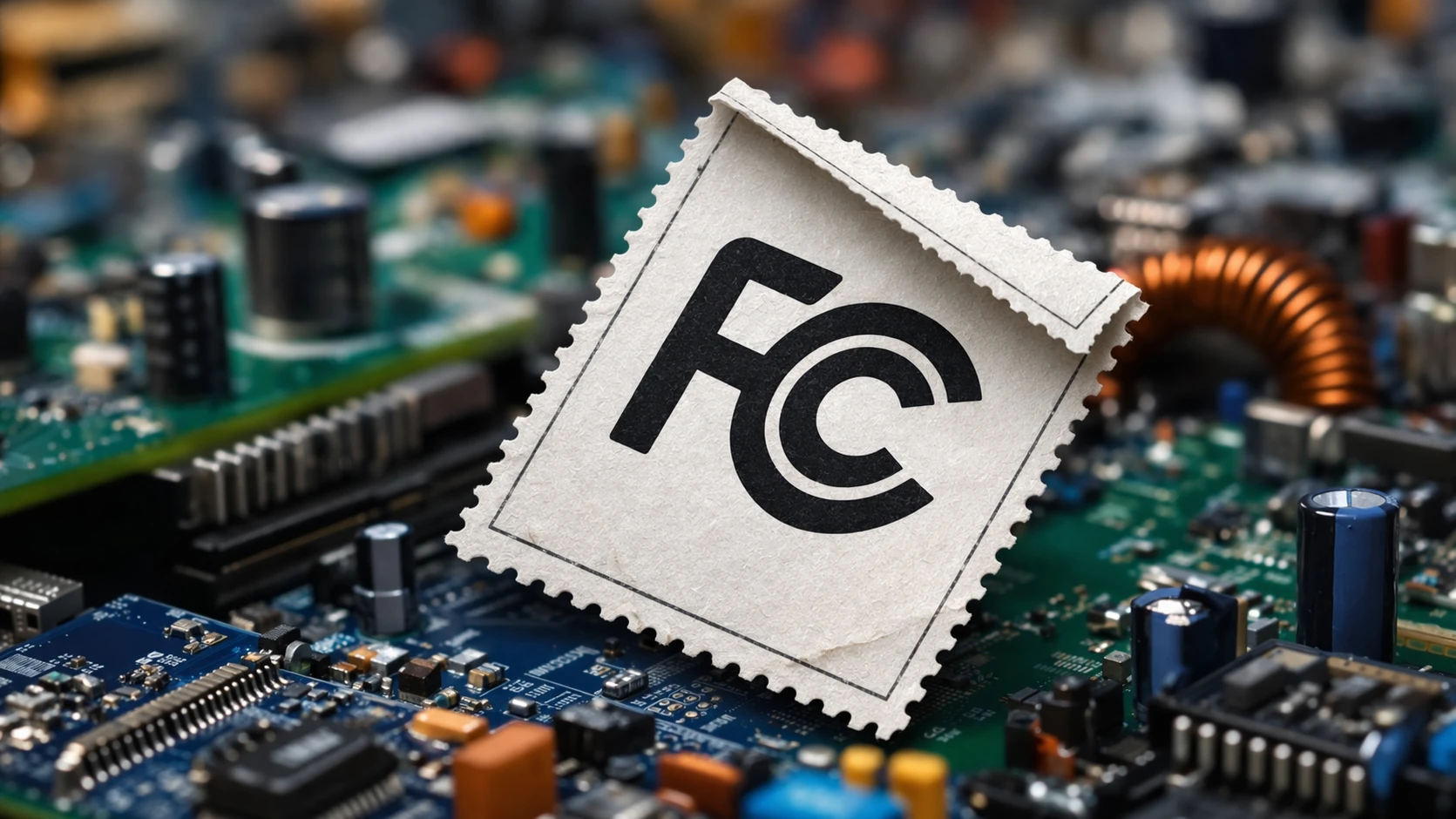 Flussdiagramm des FCC-Gerätegenehmigungswegs von der Identifizierung der Regelteile über Tests, Einreichung, Kennzeichnung bis zum Markteintritt