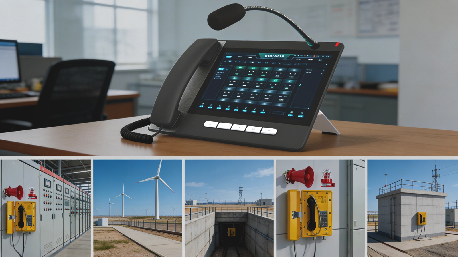 Zonenselektiver Ruf im Transformatorenfeld, GIS-Raum, Relaischutzraum, Kabelkeller und Betriebsgebäude eines Windparks mit koordinierter Operatorverwaltung