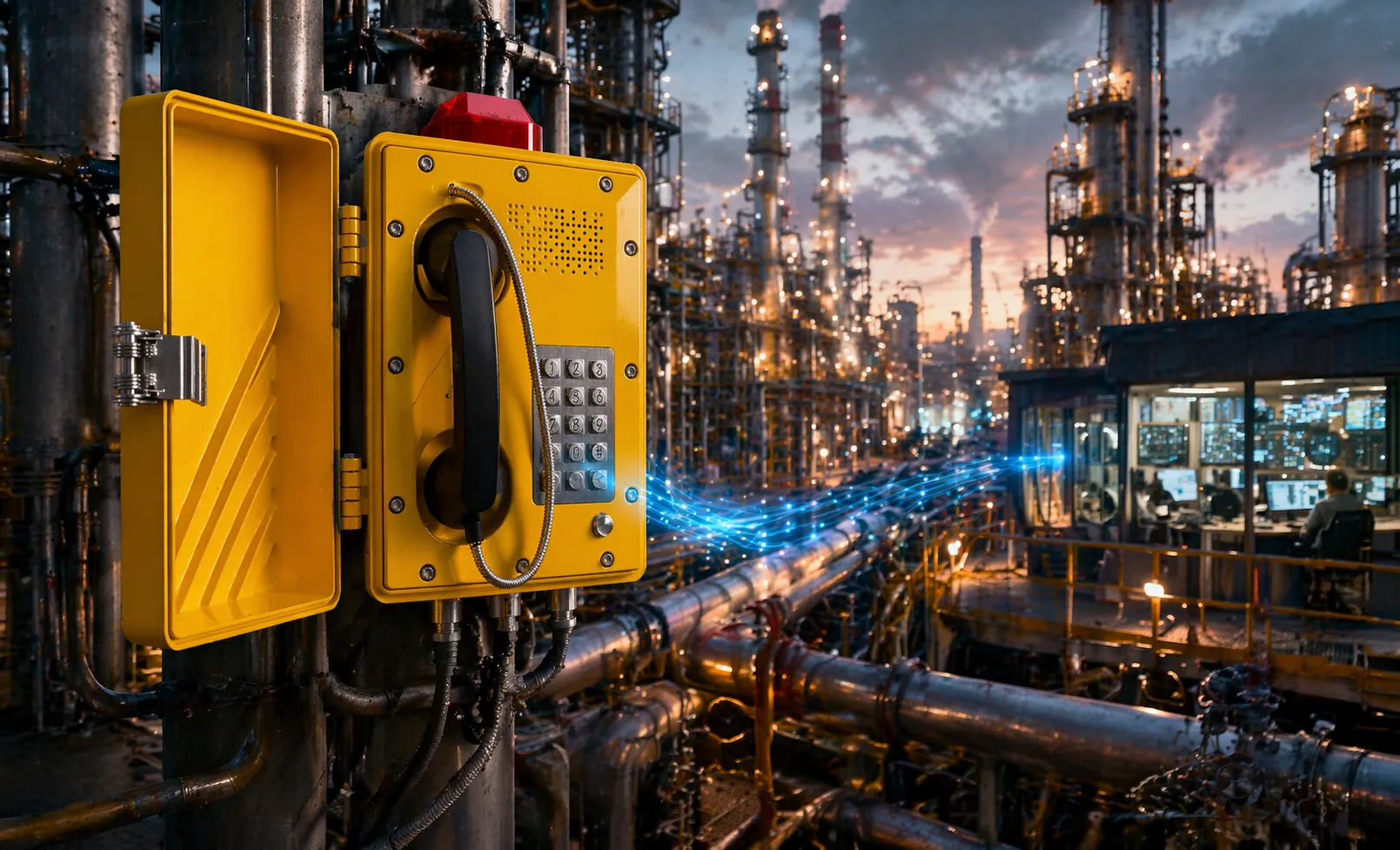 Anwendungsbereiche explosionsgeschützter SIP-Telefone in Raffineriebereichen, Offshore-Plattformen, Tanklagern, Bergwerken und industriellen Notfallkommunikationspunkten