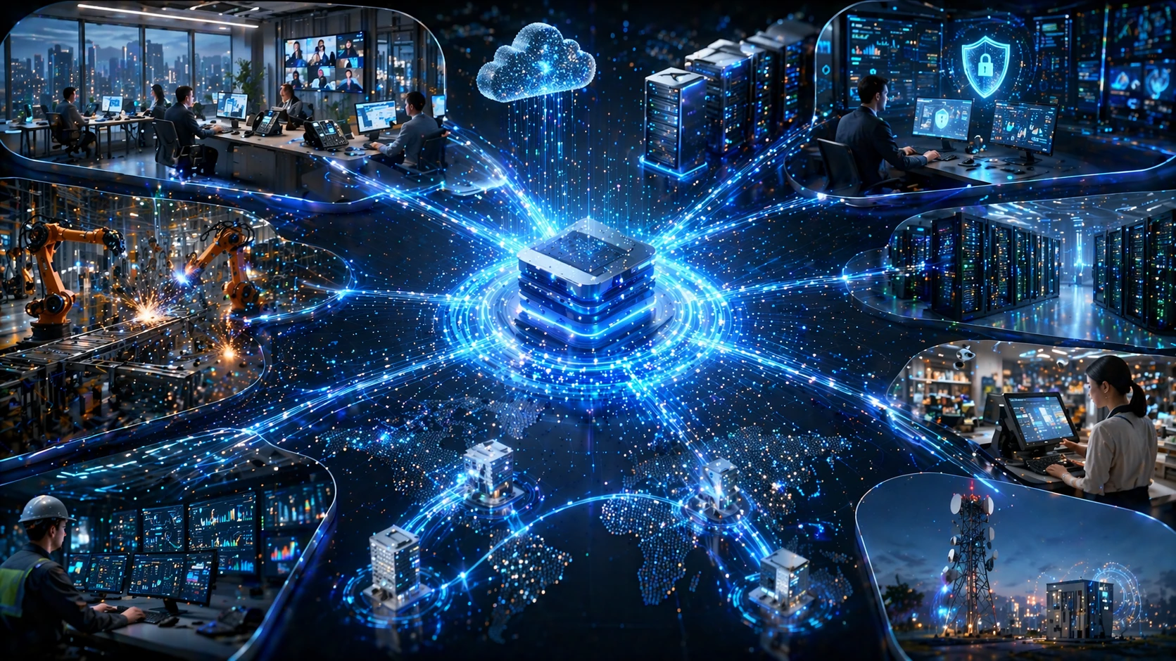 Unternehmens- und Industrieanwendungsfälle für IPv4, einschließlich Büro-LANs, IP-TK-Anlagen, Industrietelefone, Kameras, Router, Firewalls und cloud-verbundene Zweigstellennetzwerke.
