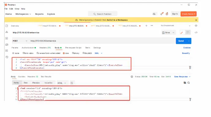 HTTP API-Wiedergabetest