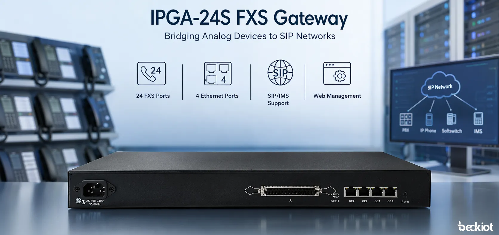IPGA-24S FXS-Gateway in SIP-Sprachnetzen und bei der Migration analoger Systeme