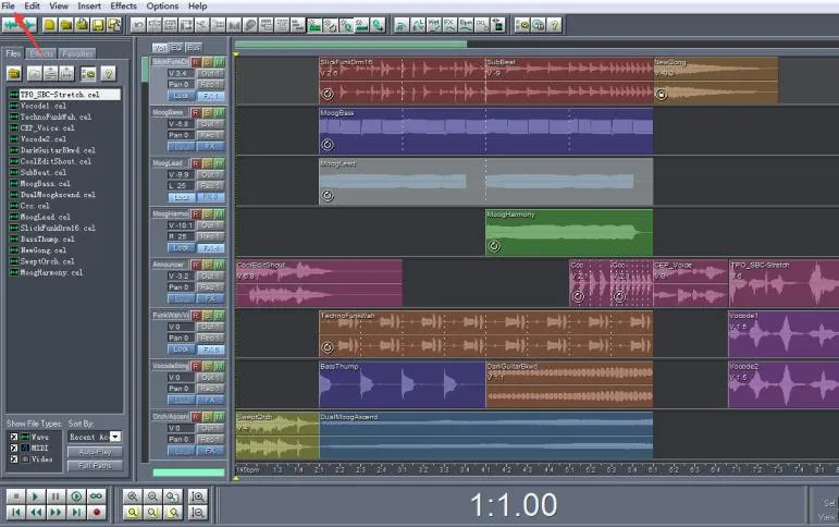 Audio-Bearbeitungsoberfläche
