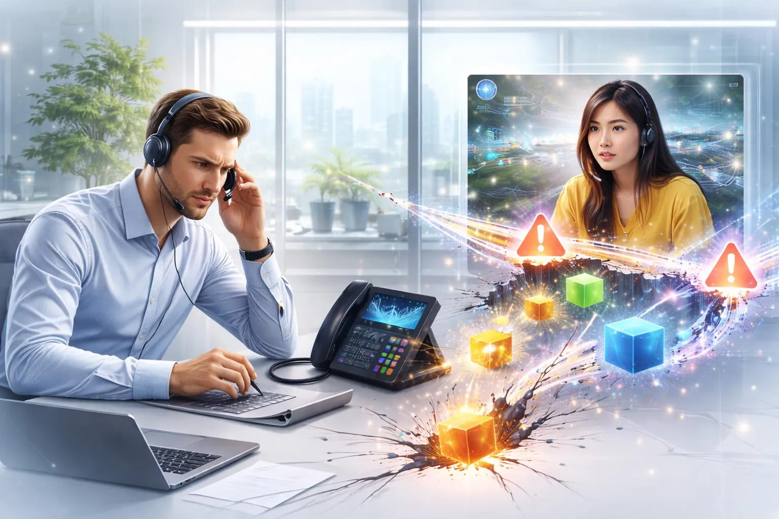 Analyse eines RTP-Sprachstroms mit Sequenzlücken, Jitter und schlechterer Audioqualität durch Paketverlust in einem VoIP-Anruf