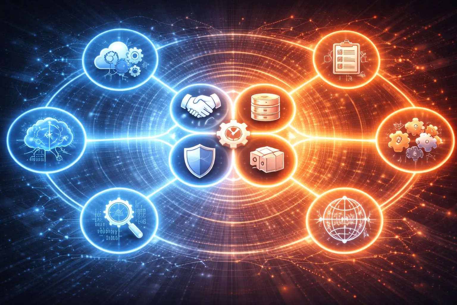 Interoperabilitätsworkflow mit Standards APIs Protokollen Identitätskontrollen Datenmapping und Systemaktionen zwischen verbundenen Plattformen