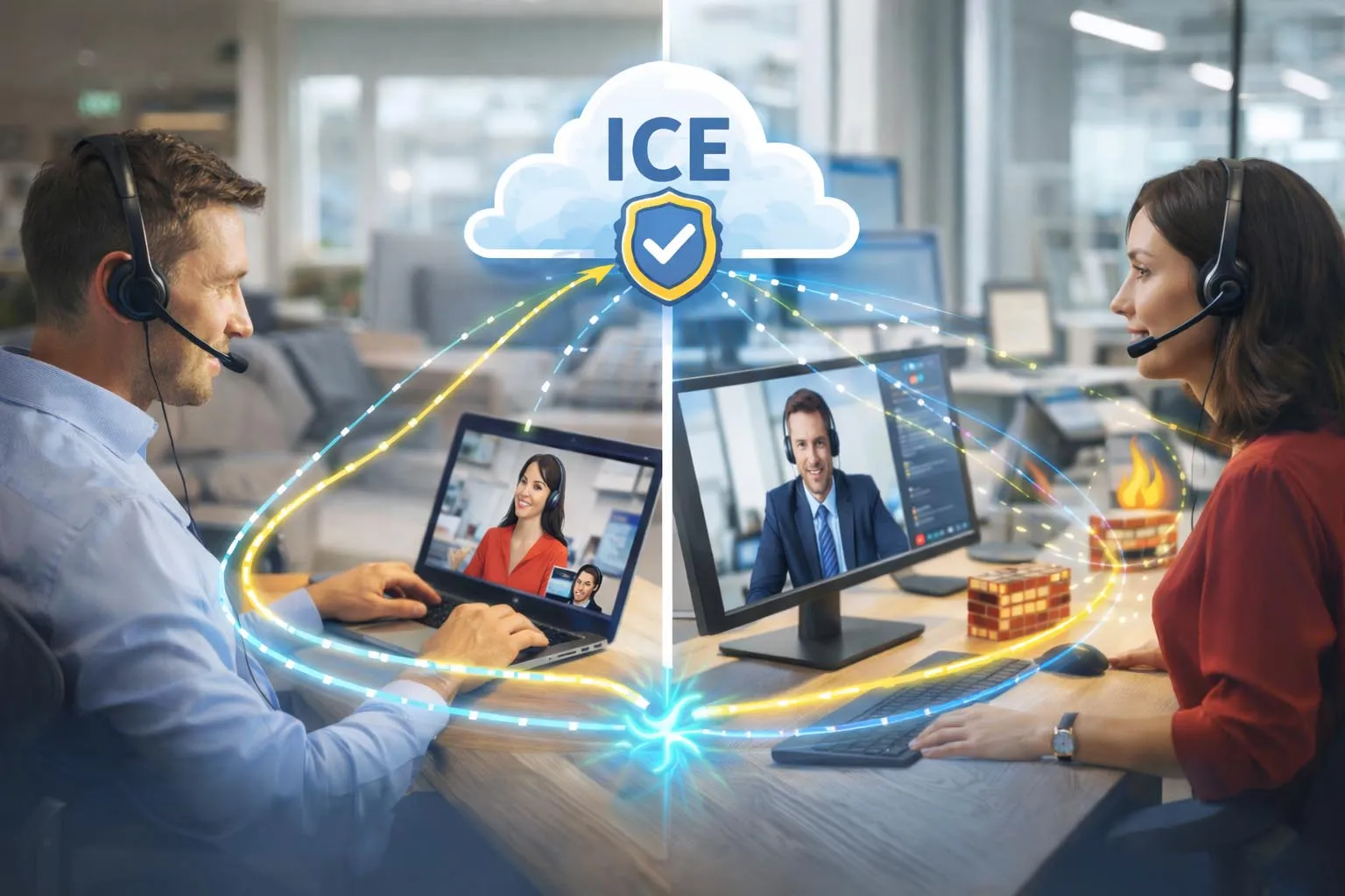 ICE in WebRTC, SIP-Anrufen, Cloud-Medien, Videokollaboration und Low-Latency-Kommunikation über Browser-, Mobil- und Unternehmensnetzwerke
