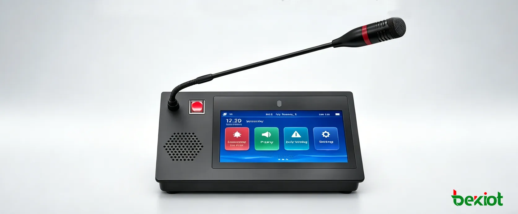 GP600N SIP-Mikrofon mit 7-Zoll-Touchscreen an einem Tisch-Durchsageplatz