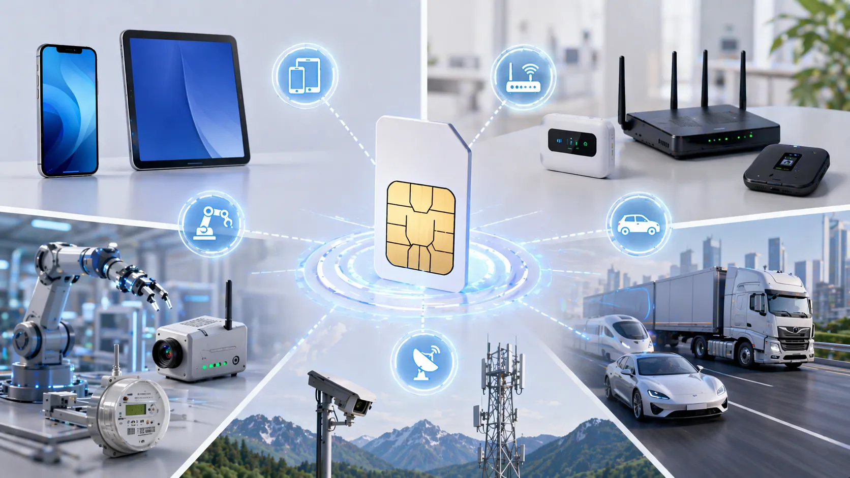 Anwendungen der SIM-Karte: Smartphones, Router, IoT-Geräte und industrielle Gateways