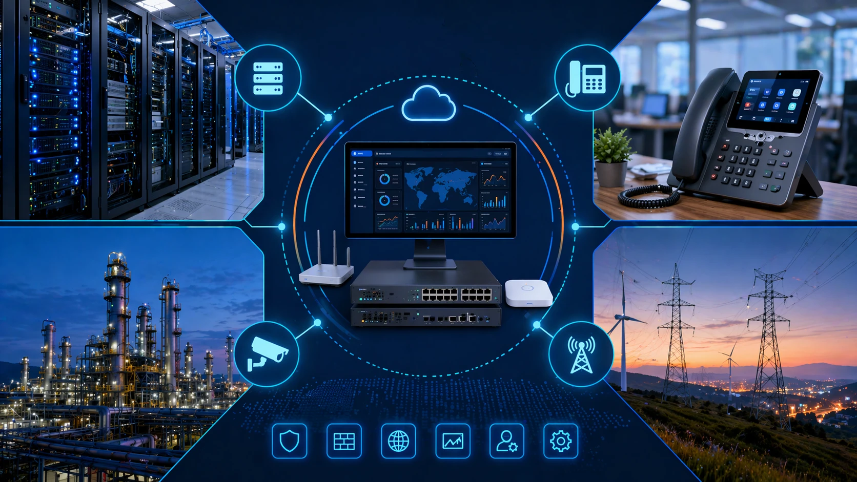 Web-Management, das in Switches, Firewalls, VoIP-Systemen, industriellen Gateways und verteilten Gebäudegeräten eingesetzt wird