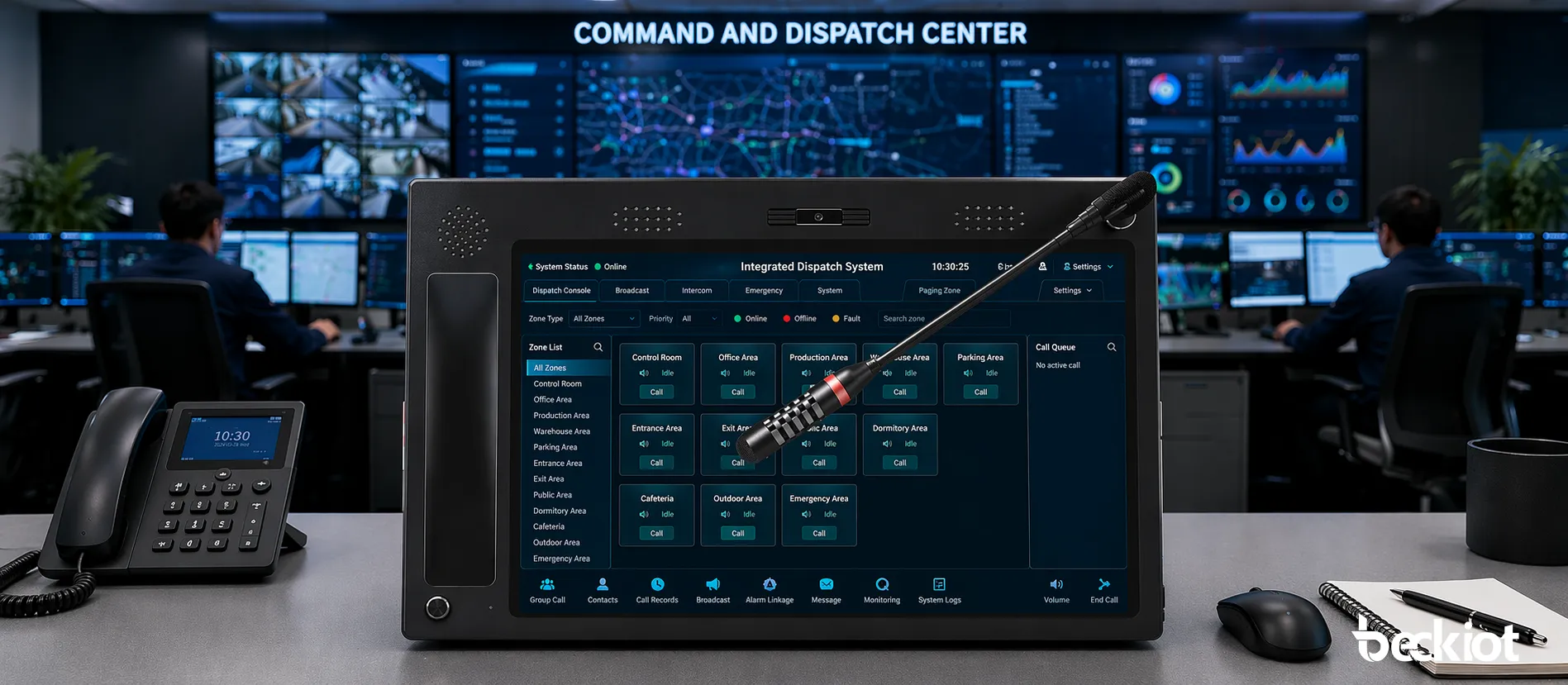Mit einem einheitlichen Kommunikations-Dispatcher-System verbundene IP-Dispatcher-Konsole BK-DSC-173