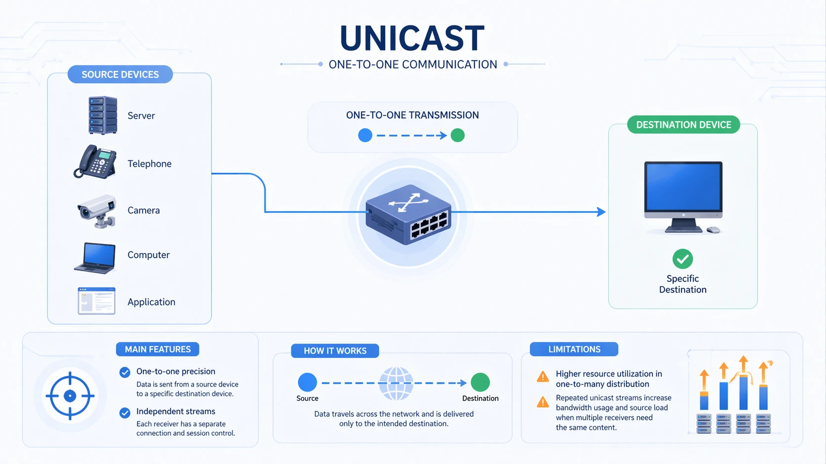 Was ist Unicast? Funktionsweise, Vorteile und Anwendungsbereiche