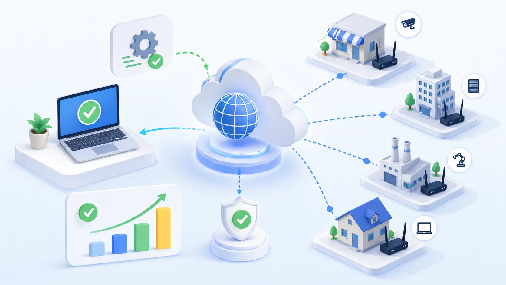 Dynamic DNS unterstützt stabile Verbindungen von Zweigstellen und entfernten Geräten bei wechselnden WAN-IP-Adressen