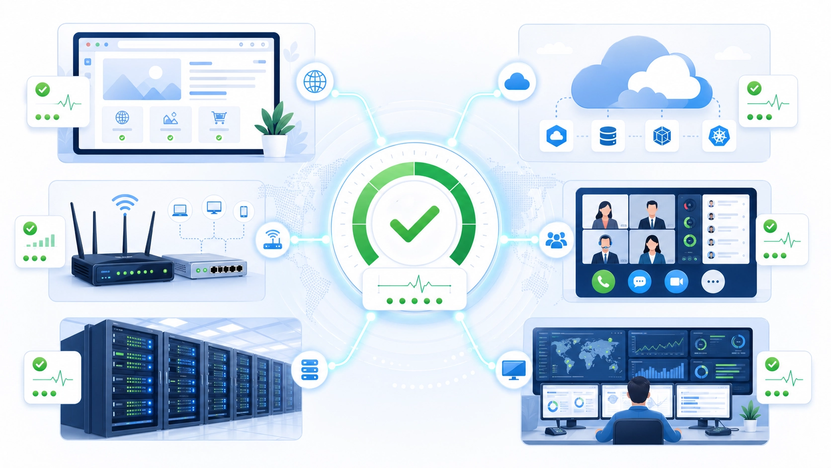 Uptime-Verfügbarkeitsstufen: Vergleich von 99 %, 99,9 % und 99,99 % Zuverlässigkeit mit Ausfallwirkung