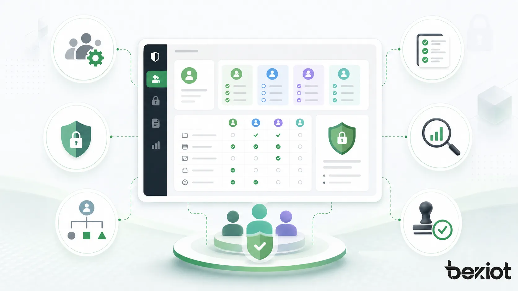 Welche Merkmale hat rollenbasierte Zugriffskontrolle?