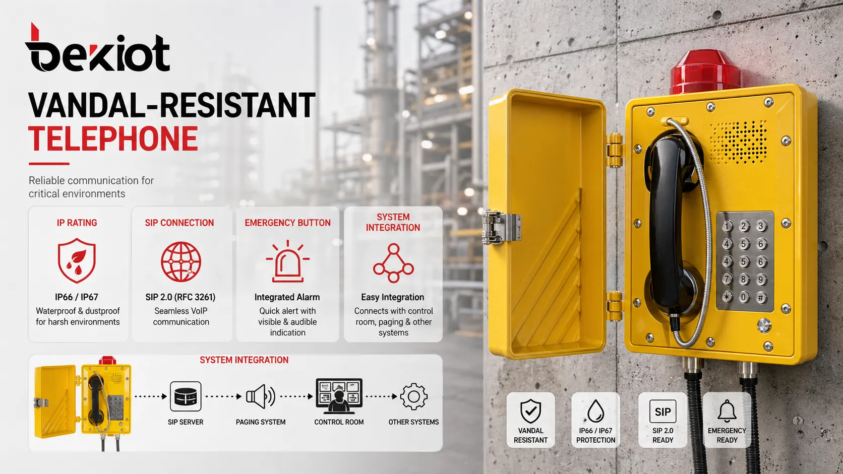 Auswahlleitfaden für vandalismussichere Telefone mit IP-Schutzart, SIP-Verbindung, Notruftaste und Systemintegration