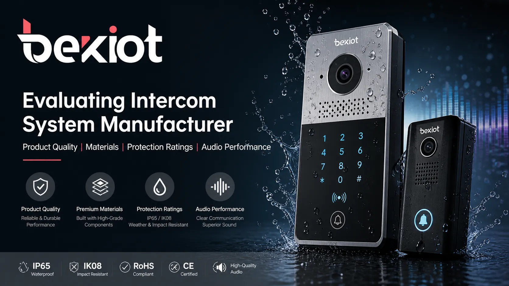 Bewertung von Produktqualität Materialien Schutzarten und Audioleistung eines Intercom-System-Herstellers