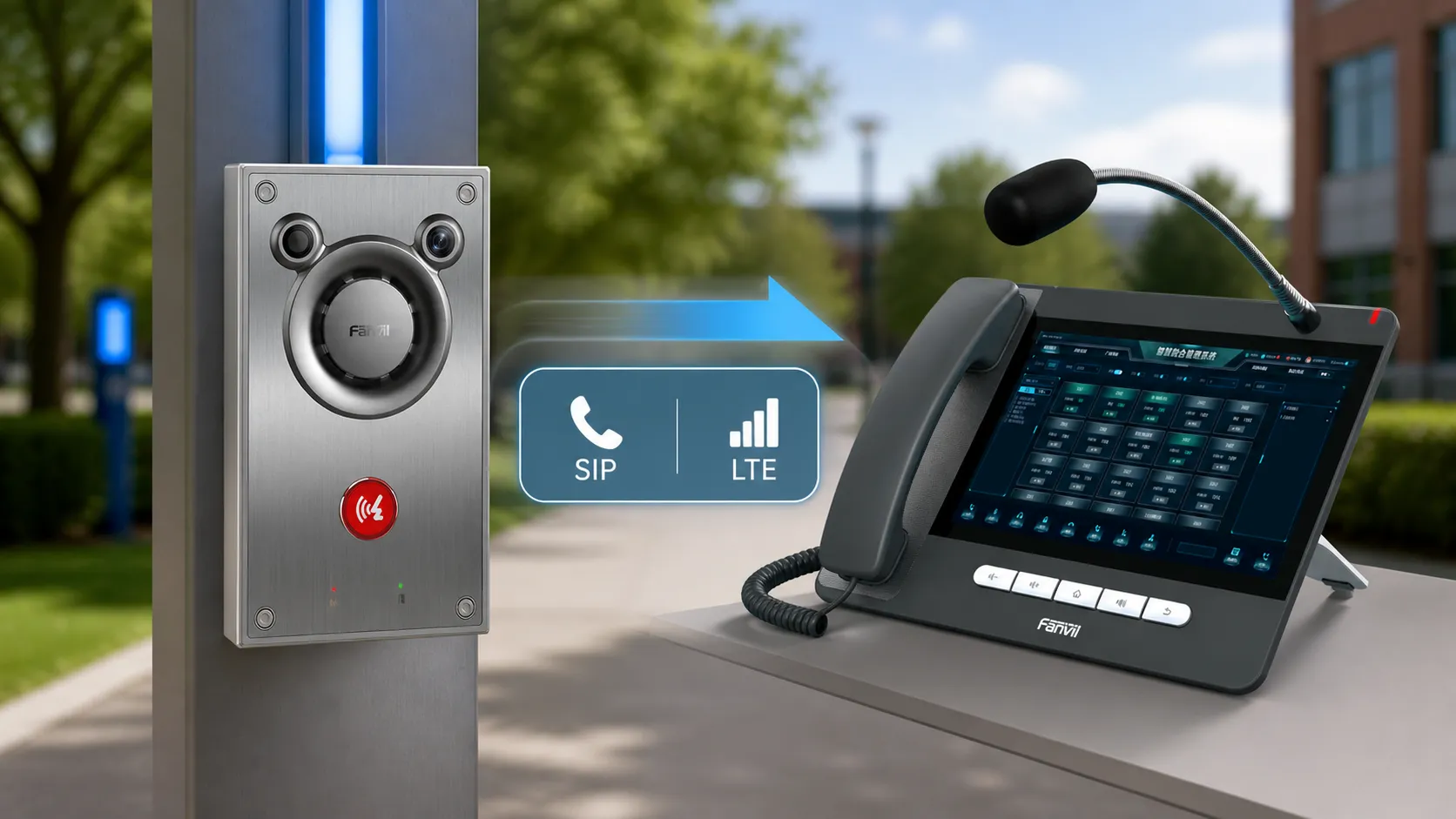 Blue-Light-Notruftelefon auf einem Campus wird von POTS-Leitung auf SIP- und LTE-Kommunikation umgerüstet