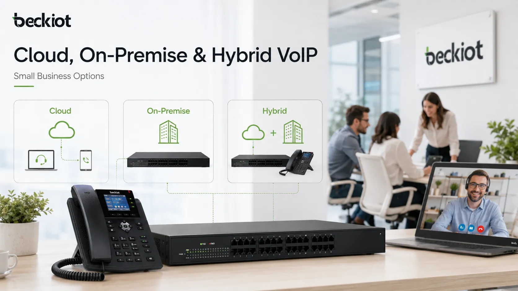 Cloud-, lokale und hybride VoIP-Telefonsystemoptionen für Kleinunternehmen
