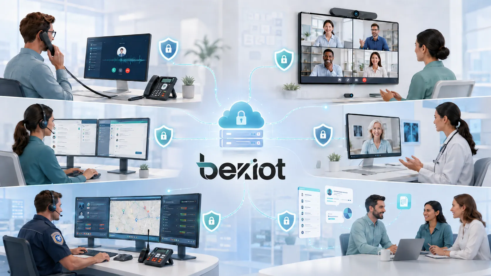 SRTP-Anwendungen in sicheren VoIP-Anrufen, WebRTC-Videokonferenzen, Contact Centern, Telemedizin, Notfall-Dispatch und Unternehmenskommunikation