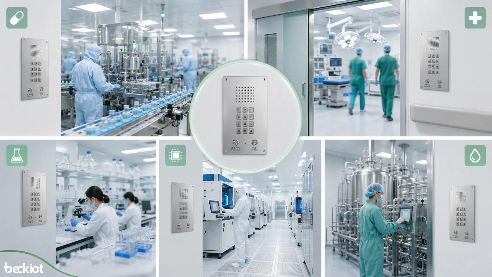 Reinraum-Intercom-Anwendungen in Pharmazie Krankenhäusern Laboren Halbleiterfabriken und aseptischen Bereichen