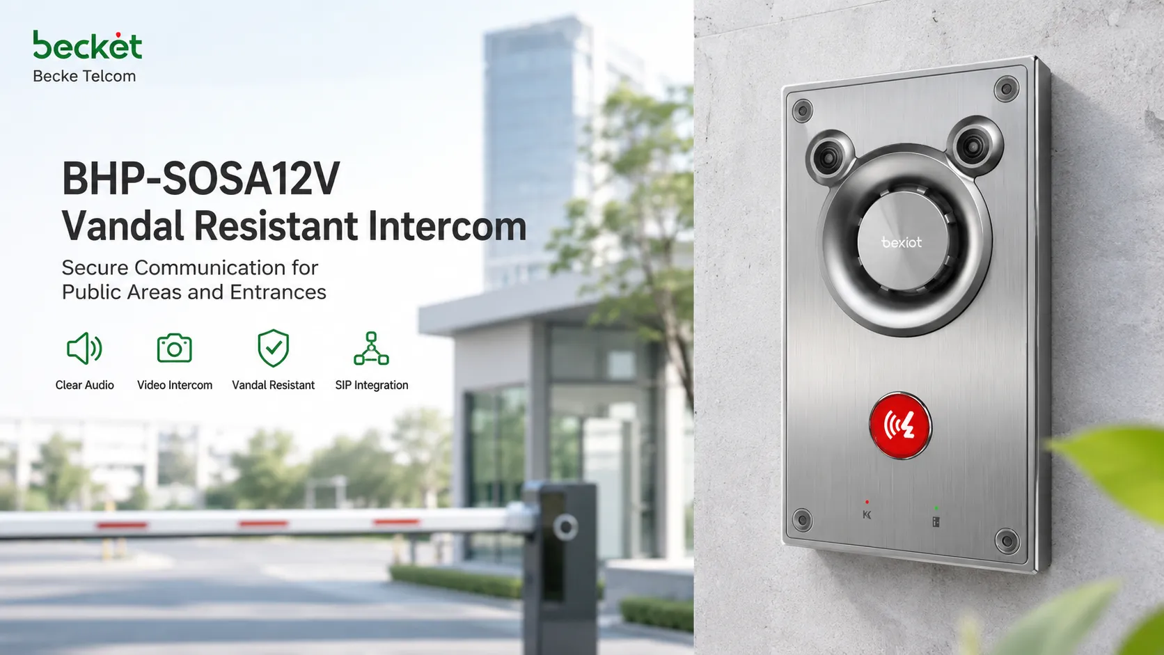 Vandalismusgeschützte Intercom-Lösung mit BHP-SOSA12V