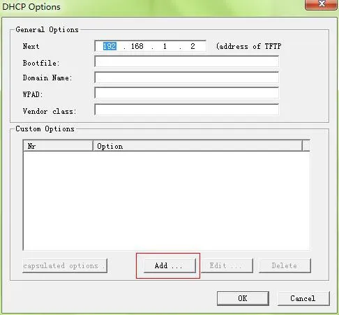 DHCP Option66 einstellen