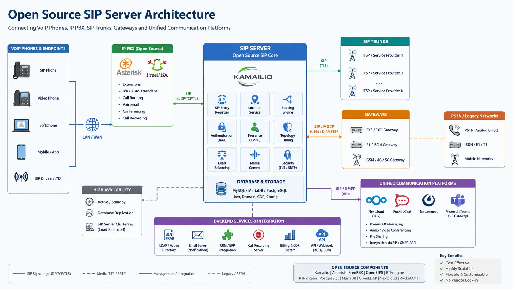 Open-Source-SIP-Server im Vergleich: beste Plattformen für VoIP, IP-PBX und Unified Communication