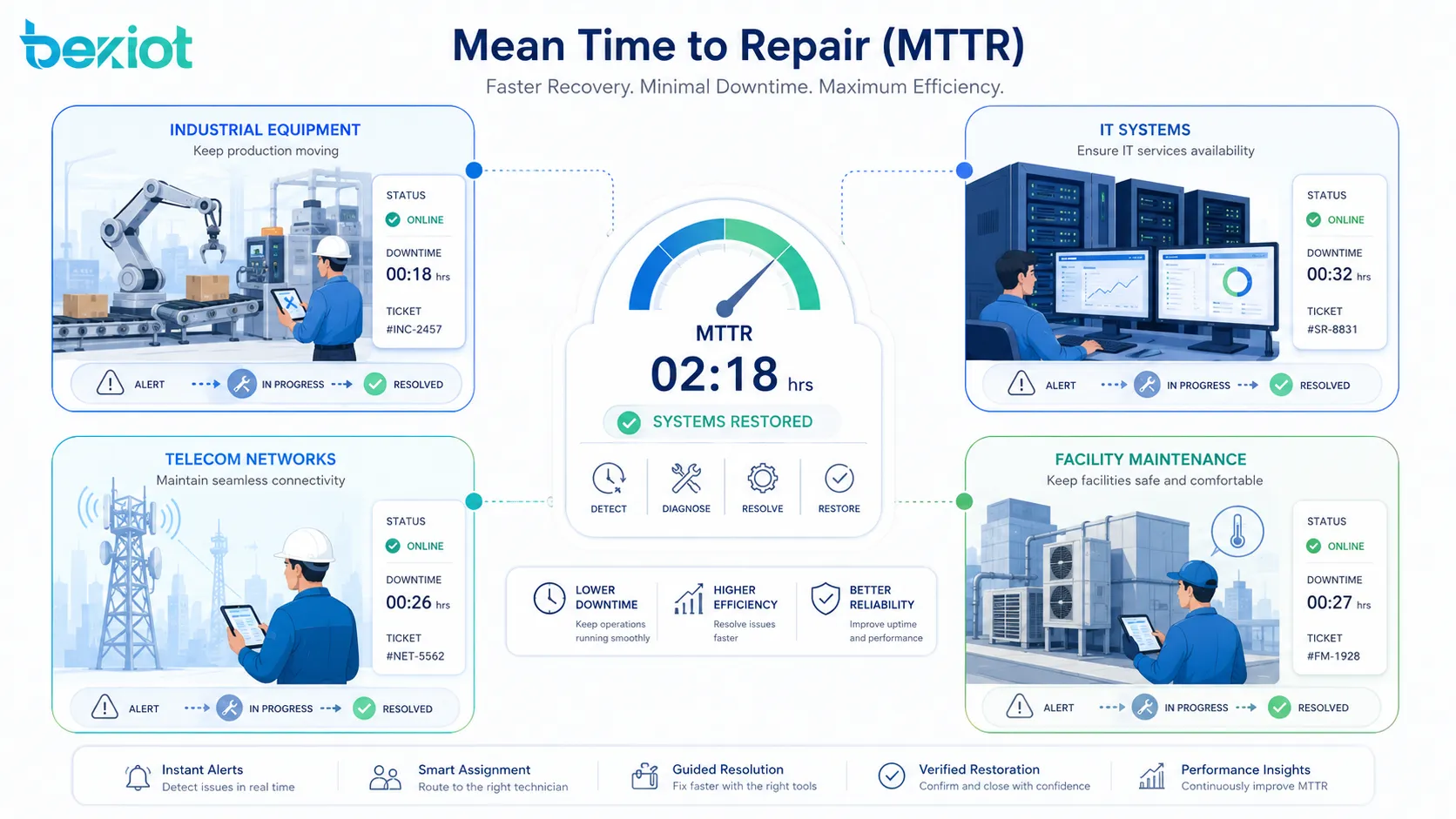 Nach welchem Prinzip funktioniert die durchschnittliche Mean Time to Repair?