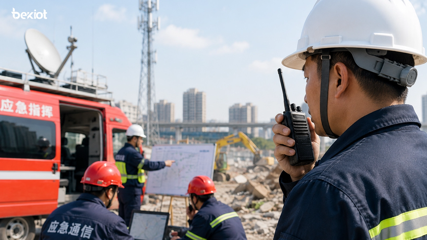 Robuste Walkie-Talkies in Bau Industrie öffentlicher Sicherheit und Notfalleinsatz