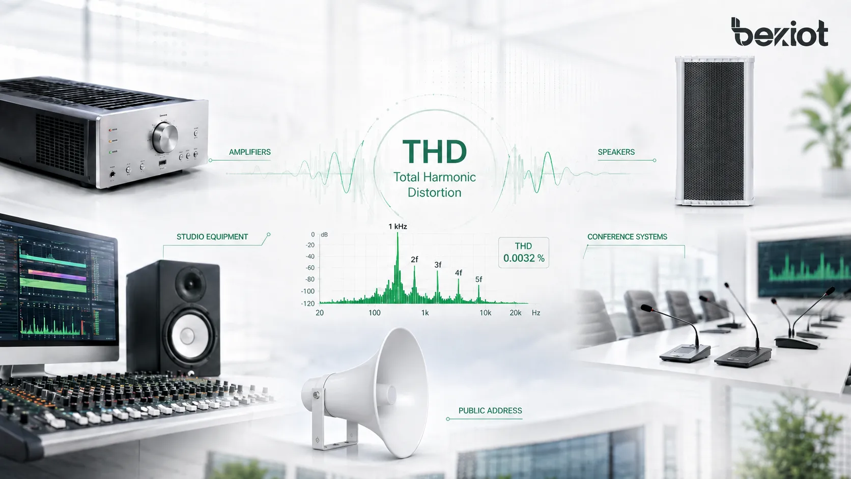 Anwendungen des Gesamtklirrfaktors THD in Verstärkern, Lautsprechern, Studioequipment, Konferenzsystemen und ELA-Audio