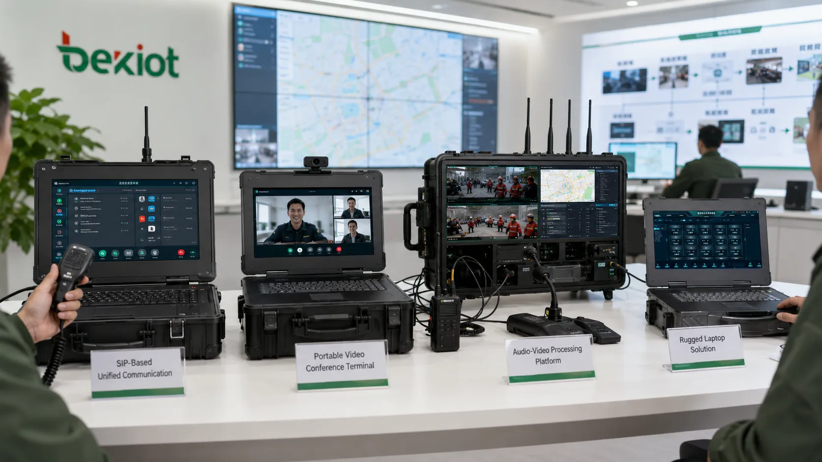 Technischer Vergleich von Kommandokoffer-Architekturen mit SIP-Kommunikation, tragbarem Videokonferenzterminal, Audio-Video-Plattform und robustem Laptop