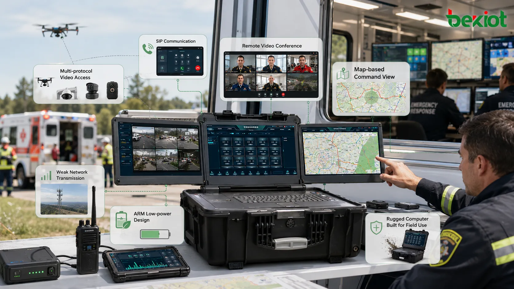 Auswahlablauf für Notfall-Kommandokoffer mit Feldanforderungen, SIP, Videokonferenz, multiprotokollfähiger Medienverarbeitung, Schwachnetzübertragung, ARM und robustem Computer