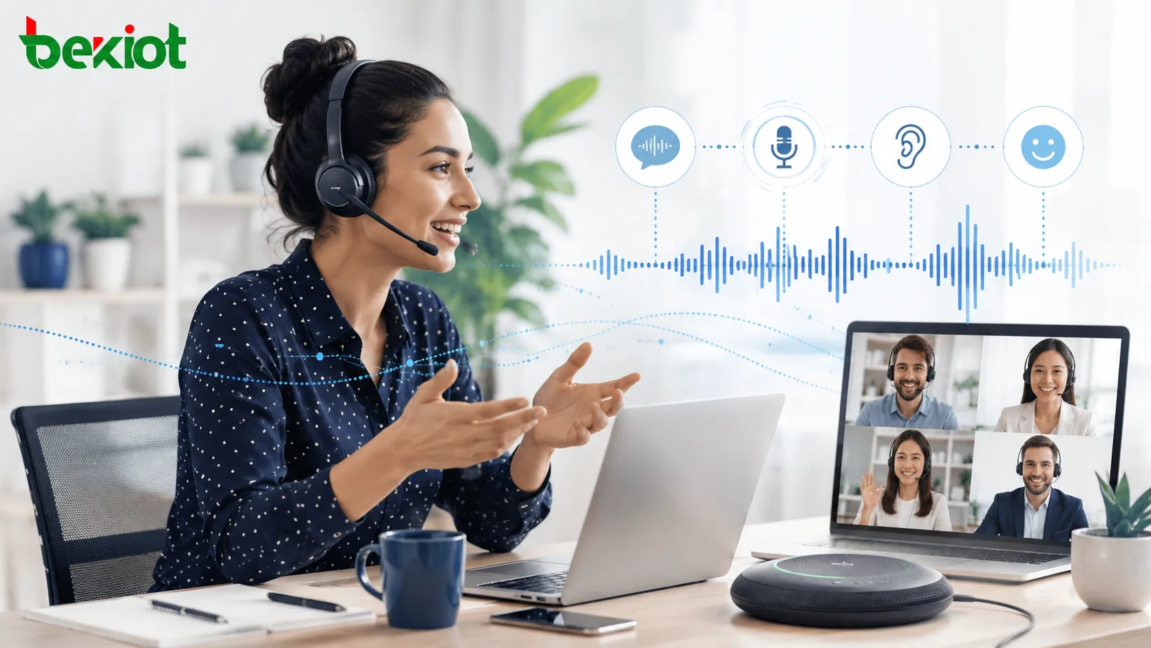 Audio-Vorteile von HD Voice: klarere Sprache, natürliche Stimmqualität, geringere Hörermüdung und bessere Geschäftskommunikation