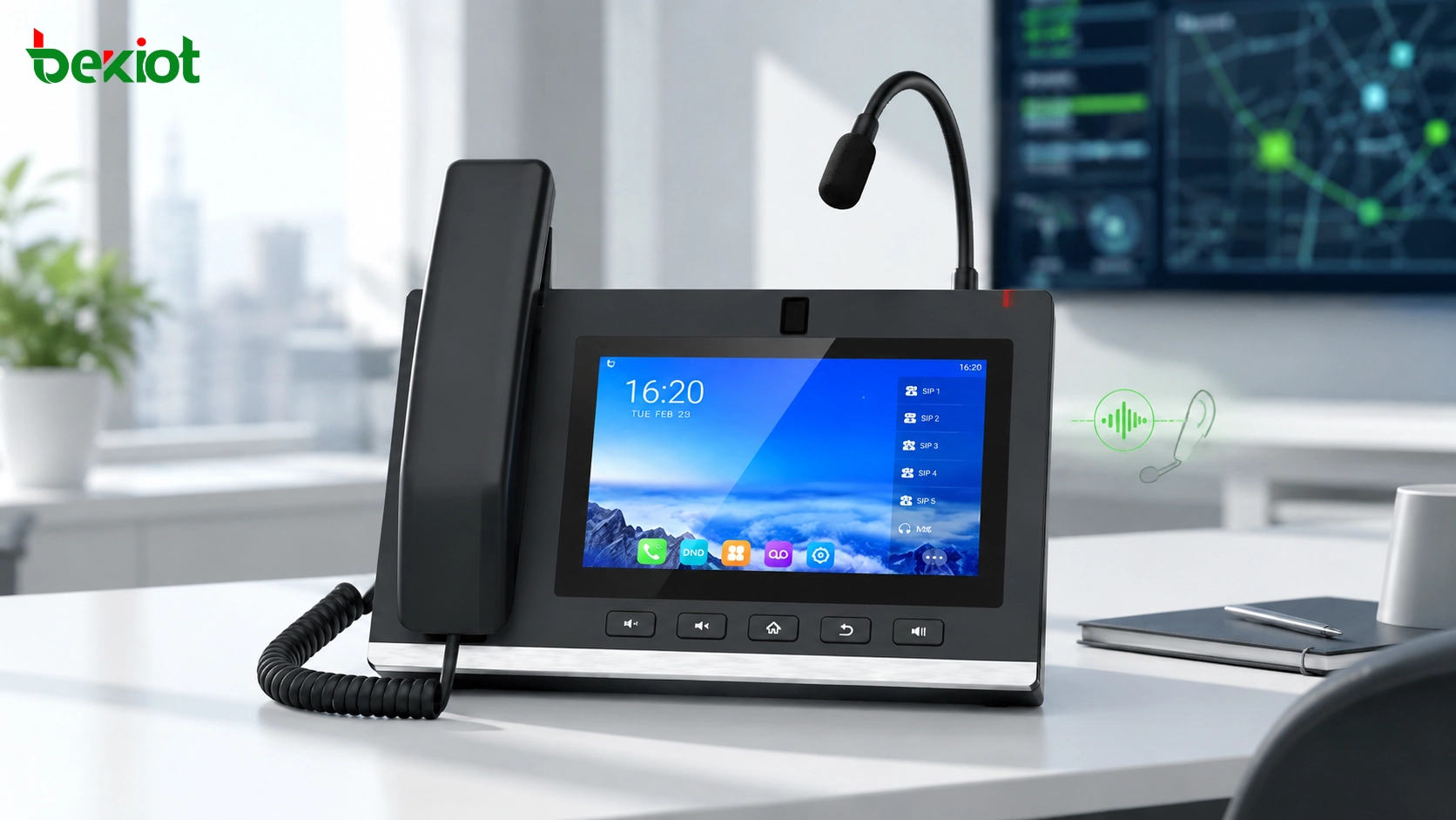 Verwendung eines SIP-Telefons mit Schwanenhalsmikrofon zusammen mit einem RoIP-Gateway