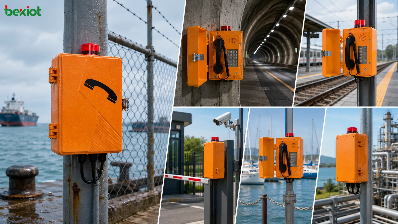 Anwendungen wetterfester Telefone in Tunnel Bahnsteig Hafen Industrietor Parkplatz und Außenversorgungsanlage