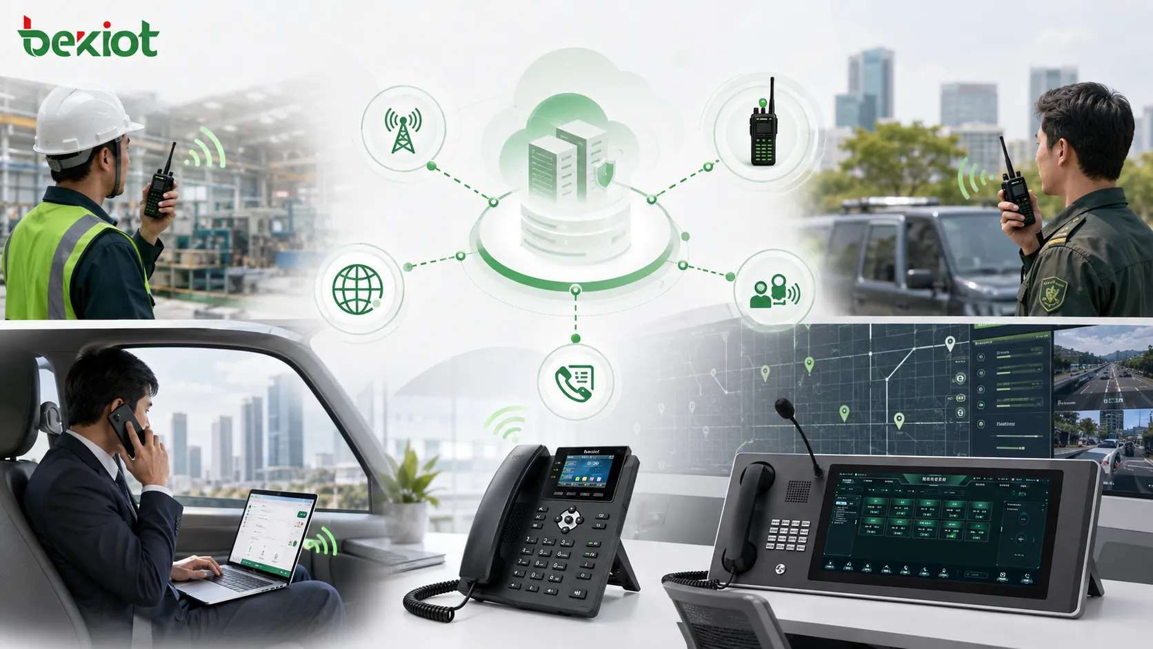 Drahtlose Push-to-Talk- und Mobile-Office-Lösung integriert Public-Network-Intercom privates Funksystem IP-Telefone SIP-Plattform und Leitstelle