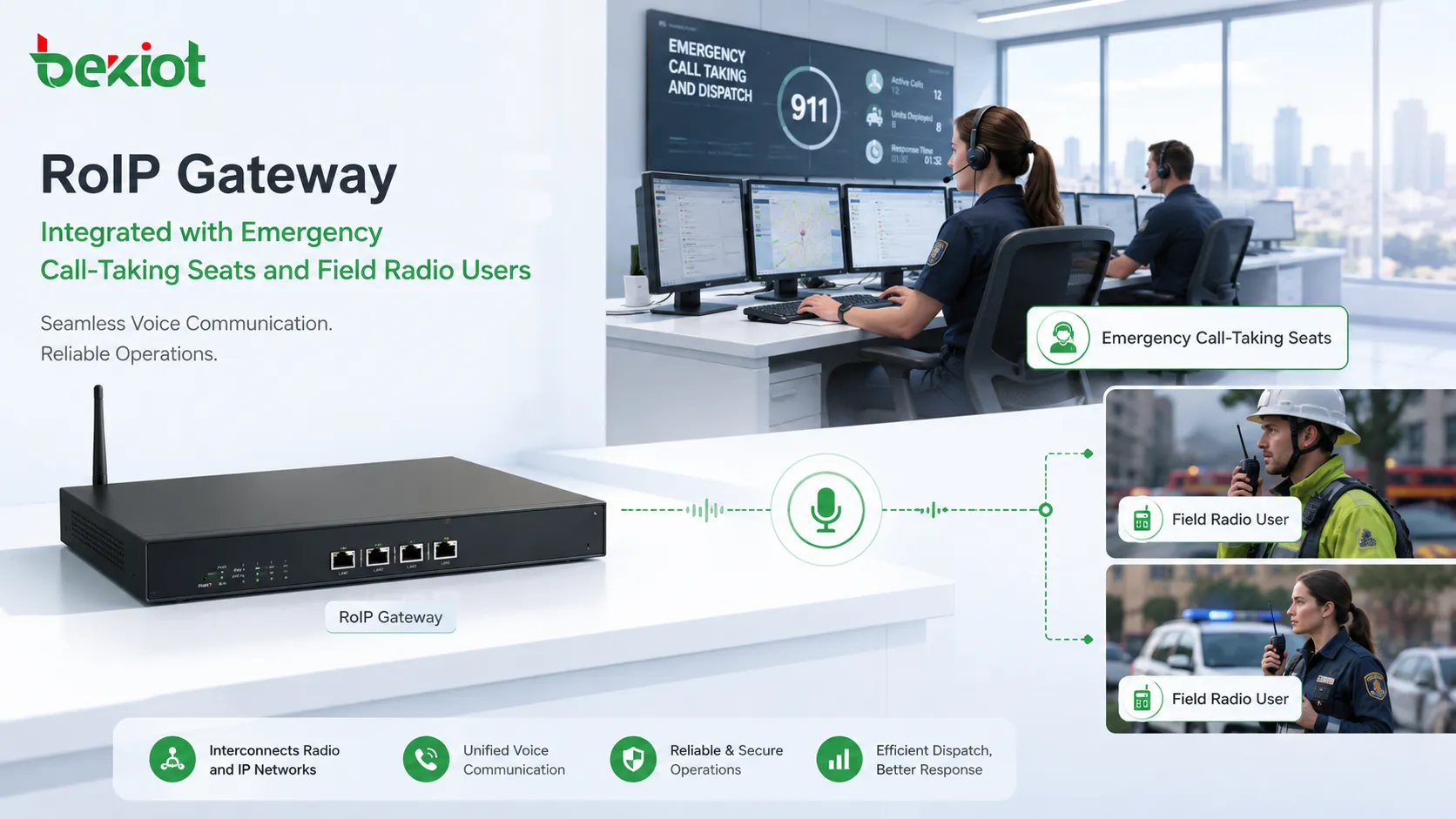 RoIP-Gateway-Lösung für Notrufannahme- und Dispatch-Systeme