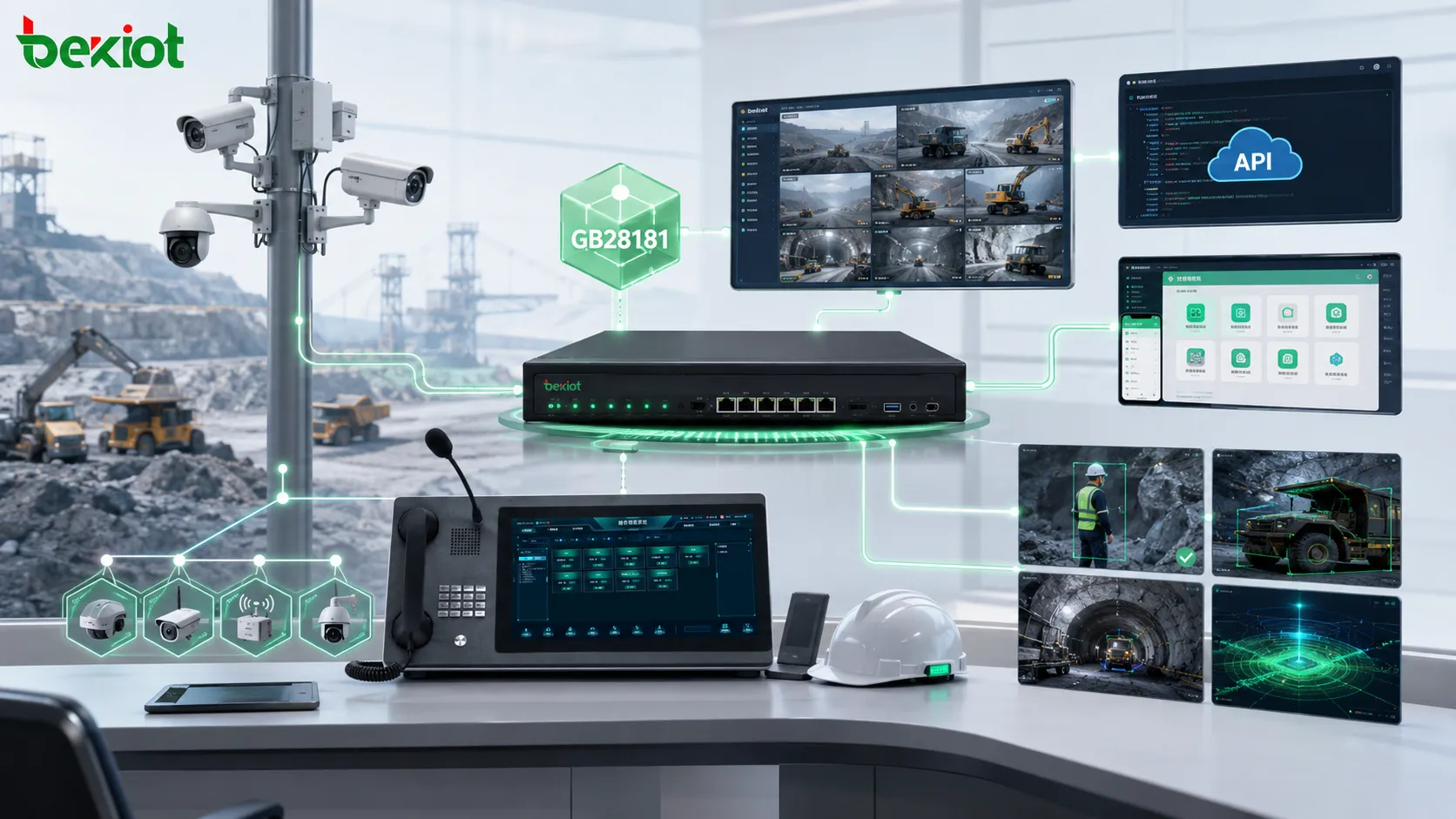 Smart-Mine-Videogateway verbindet GB28181-Überwachungs-API, Inspektions-Apps und intelligente Videoanalyse