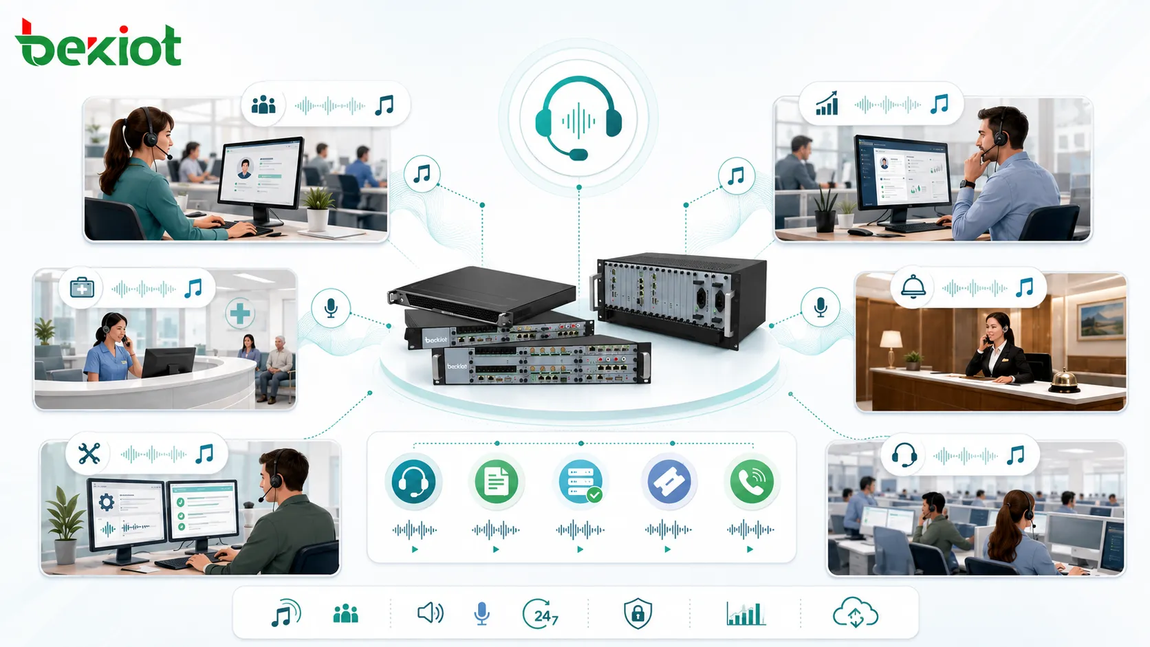 Music-on-Hold-Anwendungen in Kundenservice, Vertrieb, Gesundheitswesen, Hospitality und technischem Support