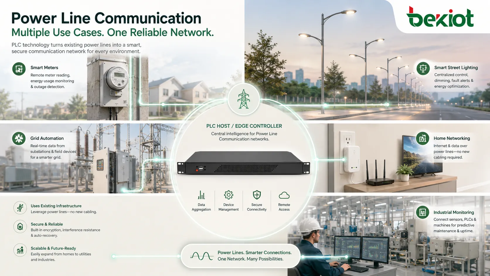 Einsatzfälle der Powerline-Kommunikation in Smart Metern, Straßenbeleuchtung, Netzautomatisierung, Heimnetzen und Industrieüberwachung