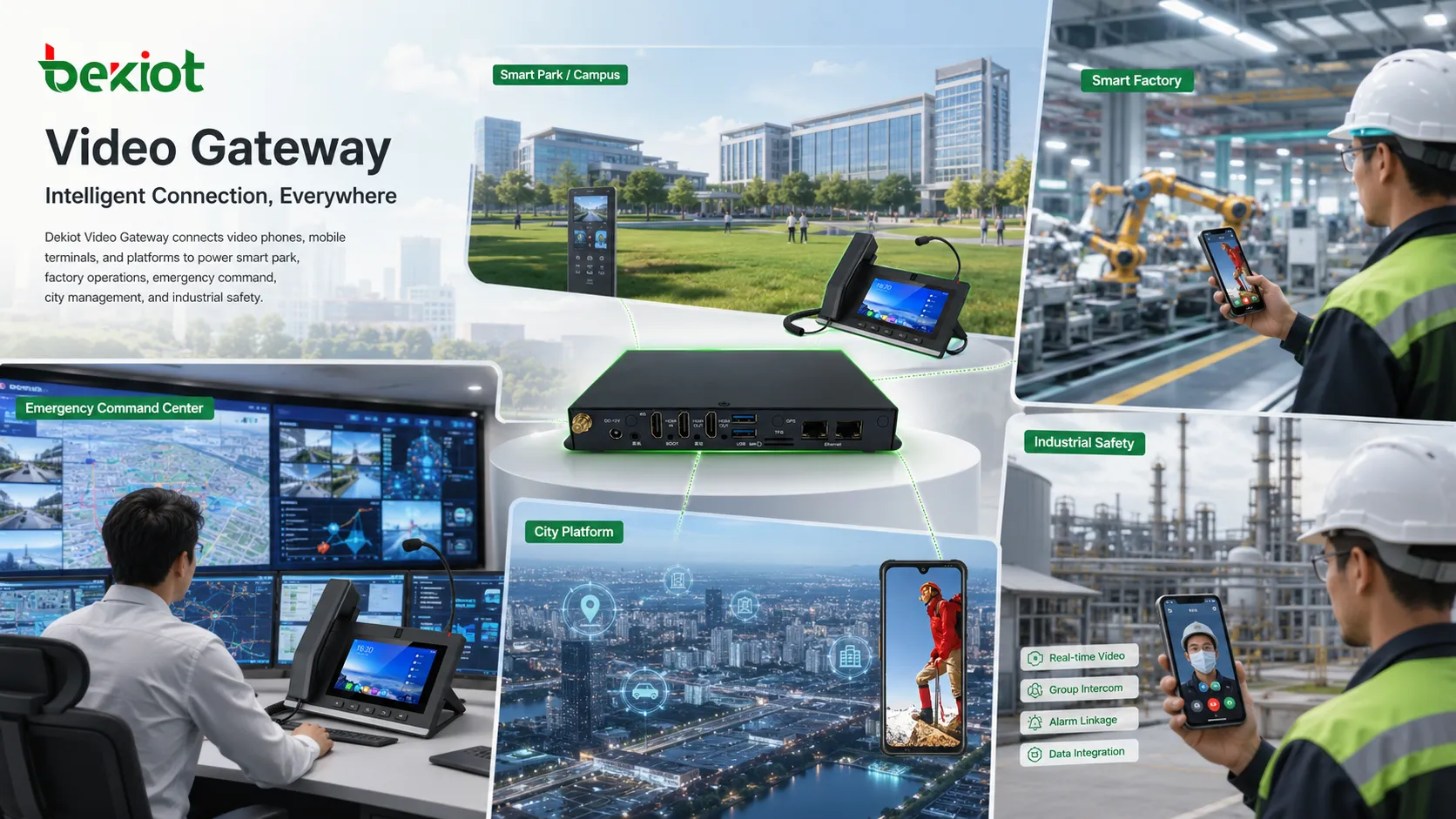 Video-Gateway-Anwendungen in Smart Park Fabrik Notfallleitstelle Stadtplattform und industriellem Sicherheitssystem