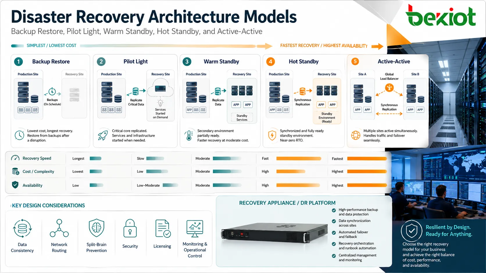 Disaster-Recovery-Architekturmodelle mit Backup Restore Pilot Light Warm Standby und Active Active Failover
