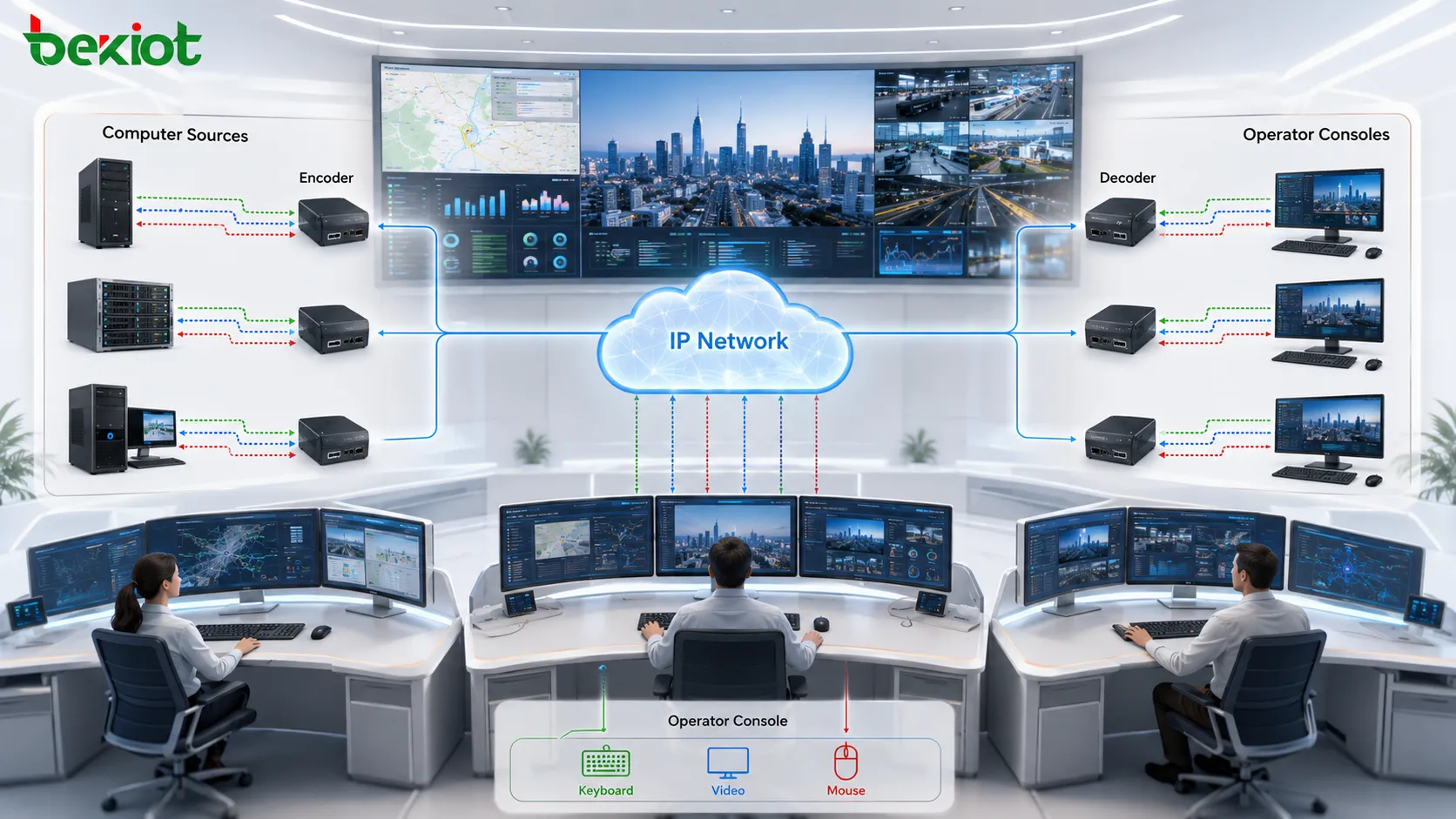 Was ist ein verteiltes KVM-System und welche Geräte umfasst es?