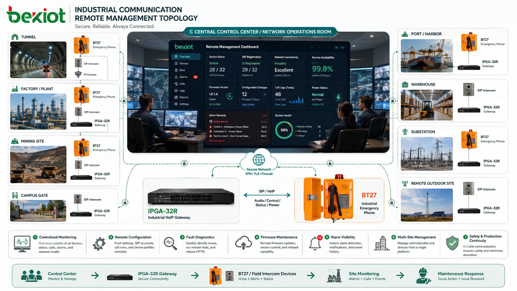 Die Methode für das Remote-Management industrieller Kommunikationsgeräte