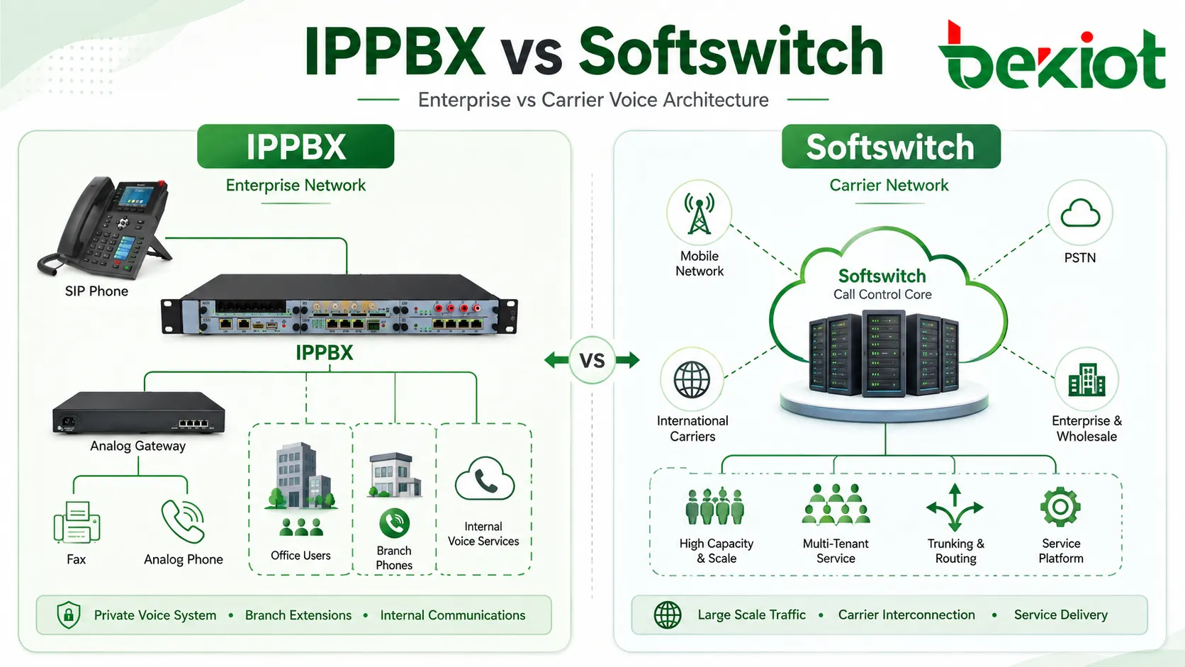 IPPBX vs. Softswitch: Hauptunterschiede und praktischer Lösungsleitfaden