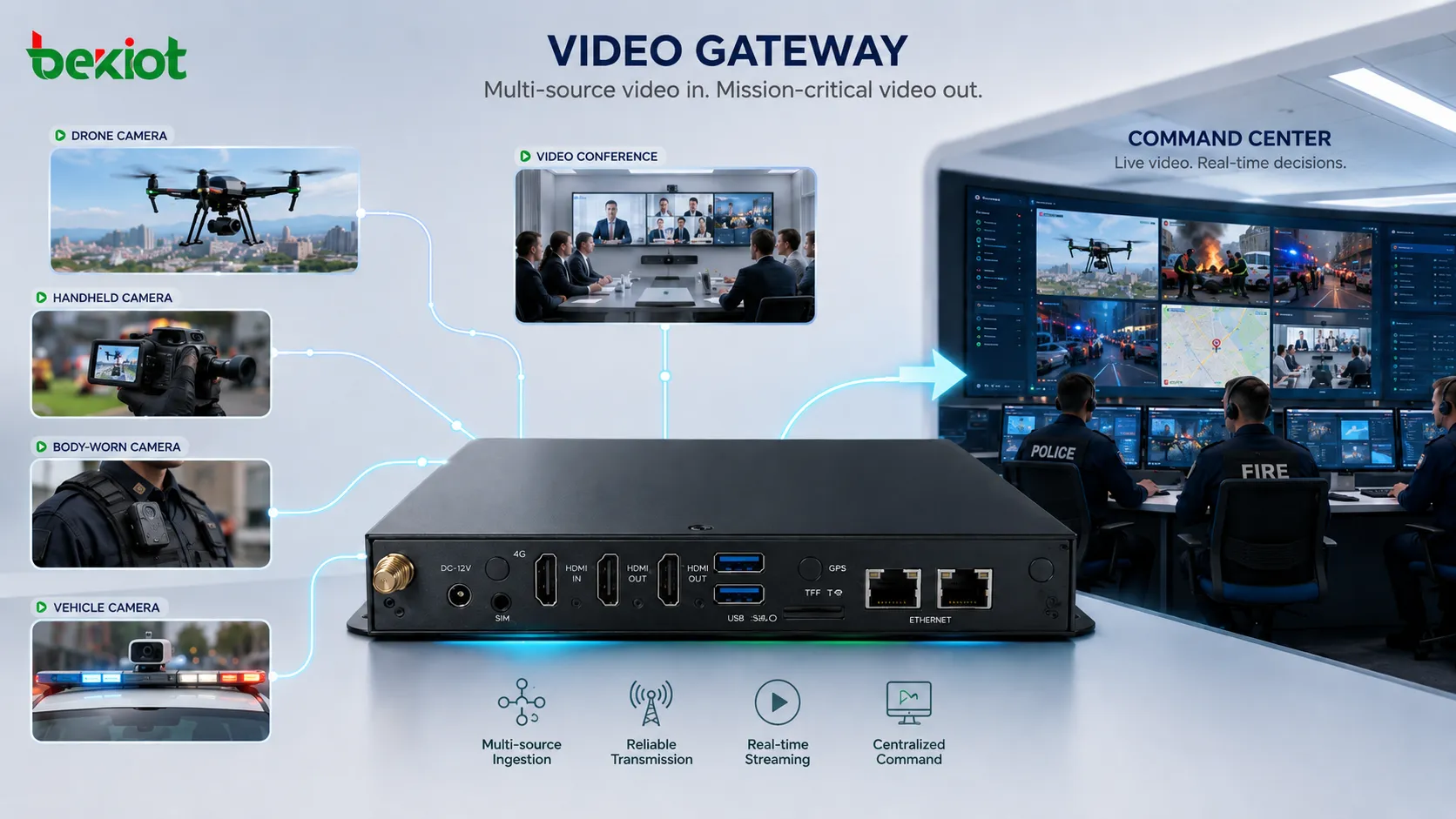 Wie ein Video-Gateway die stabile Notfall-Video-Rückübertragung vom Feld zur Kommandozentrale ermöglicht