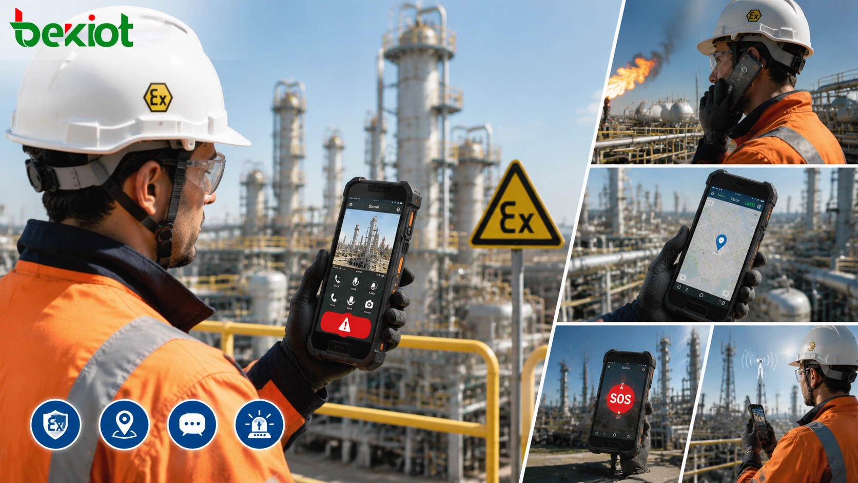 Explosionsgeschütztes robustes Smartphone für die Inspektion von Energieanlagen, Notfallmeldung und Feldkommunikation in gefährlichen Umgebungen