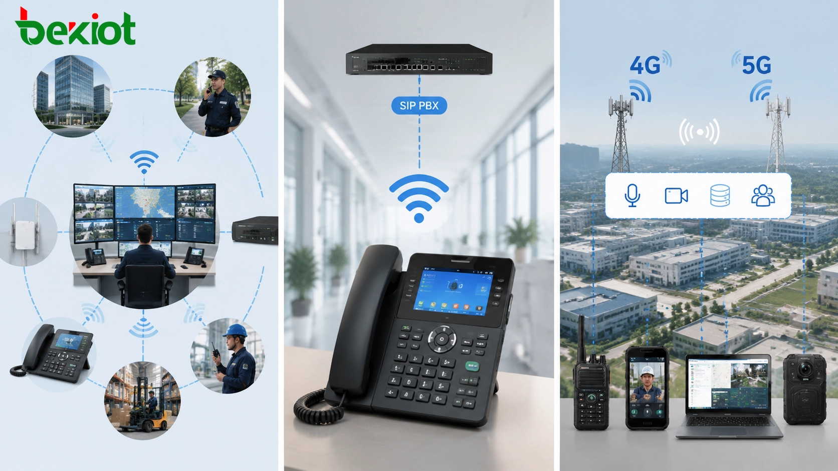 Privates 4G- und 5G-Netz, das Sprach-, Video-, Daten- und Einsatzkommunikation für einen Industriepark unterstützt